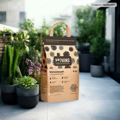 наполнитель впитывающий наполнитель с активированным углем, 100% Натуральный, без пыли, 8,96 л – фото 1