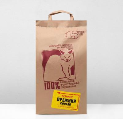 Комкующийся крафт-пакет наполнитель бентонит без запаха (15 кг) – фото 18