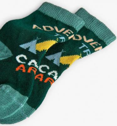 Набор из 3 пар коротких детских носков с принтом, зеленый – фото 7