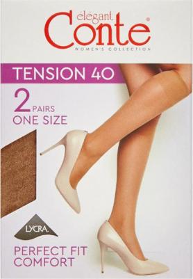 Женские гольфы высокие, капроновые, 40 den, размер 23-25, мультиколор