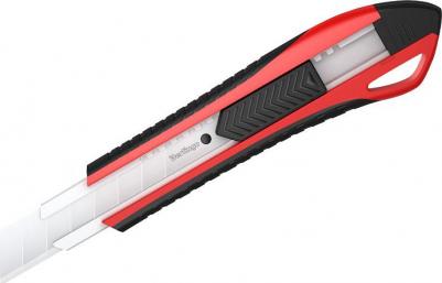 Нож канцелярский 18 мм "Razzor 300", красный + лезвия сменные 10 штук – фото 1