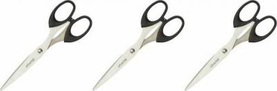 Ножницы 169 мм с пластиковыми симметричными эллиптическими ручками черного цвета – фото 8