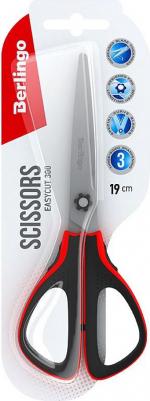 Ножницы "Easycut 300", 19 см, красные, мягкие вставки – фото 2