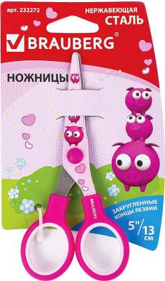 Ножницы "Kid Series", 130 мм, с цветной печатью "Поросята", розовые, 232272 – фото 2