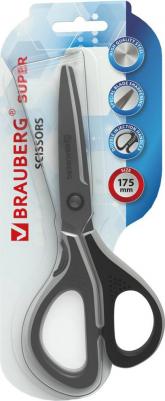 Ножницы SUPER, 175 мм, серо-черные, 2-х сторонняя заточка, 237295 – фото 5