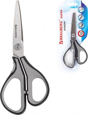 Ножницы SUPER, 175 мм, серо-черные, 2-х сторонняя заточка, 237295