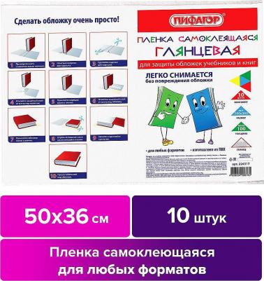 Пленка самоклеящаяся для учебников и книг 50х36 см, КОМПЛЕКТ 10 шт., глянцевая, 224317 – фото 4