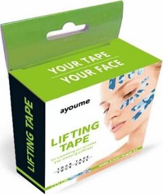 Кинезио тейп для подтяжки лица Kinesiology tape roll 2,5см*5м голубой камуфляж – фото 5