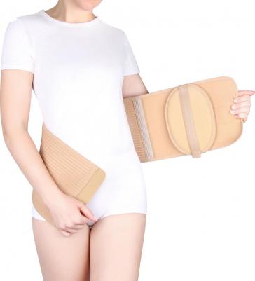 Бандаж пупочный для взрослых ГП-20 со съемным пелотом бежевый L