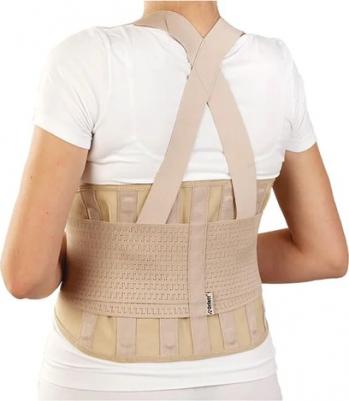 Поясничный корсет с фиксирующими ремнями IBS-3006, р.XL, бежевый – фото 2