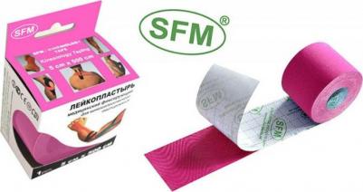 Лента SFM Hospital кинезиологическая на хлопковой основе 5x500 см. 1 шт. розовый – фото 4