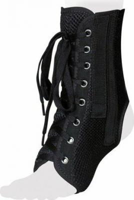 Бандаж на голеностопный сустав со шнуровкой и ребрами жесткости AS-ST, р.XL черный – фото 1