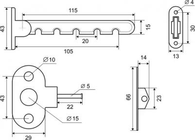 Ограничитель оконный 5 делений, цвет коричневый 8003140824187 – фото 2