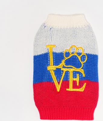 Свитер для кошек и собак Love, S, сине-красный – фото 5