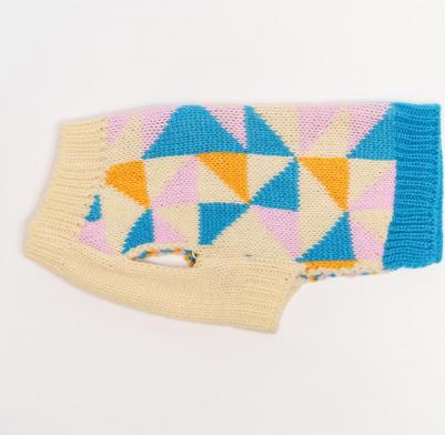 Свитер с ромбами для кошек и собак, 2XL, бело-синий – фото 4