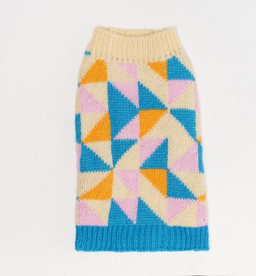 Свитер с ромбами для кошек и собак, 2XL, бело-синий – фото 7