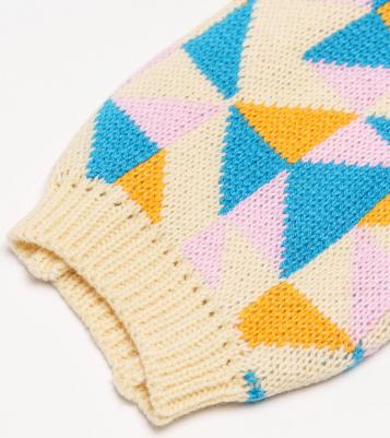 Свитер с ромбами для кошек и собак, S, бело-синий – фото 6