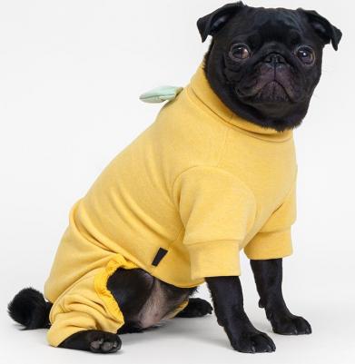 Костюм флисовый с бантом для кошек и собак, XL, желтый – фото 4