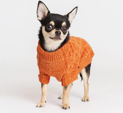 Свитер из шенилла для кошек и собак, S, желтый