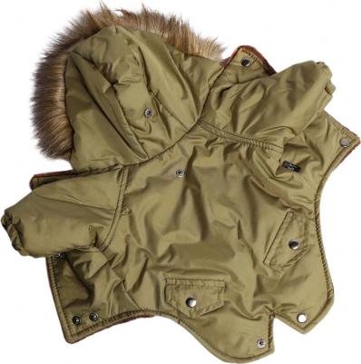 Winter куртка-парка LP052 для собак мелких пород, унисекс, зимний, хаки - S – фото 1