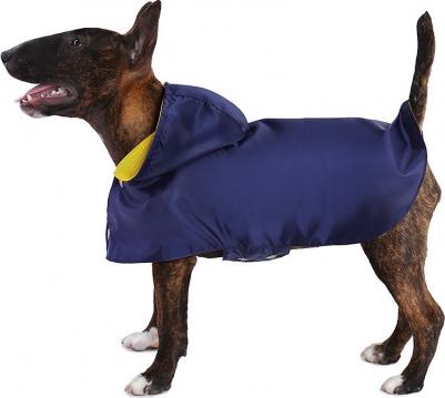 Дождевик для собак Стиль, унисекс, темно-синий, S, длина спины 22 см – фото 1