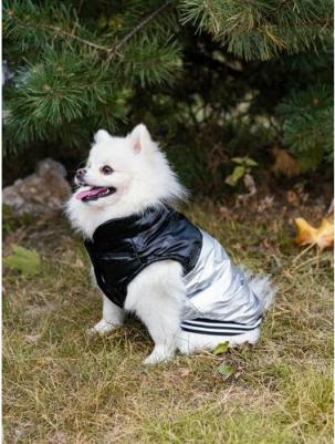 Куртка-жилет для собак Металлик серебряная р XXL – фото 2