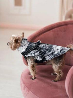 Куртка-жилет для собак Snow, бело-серая, S, длина спинки 30см – фото 2