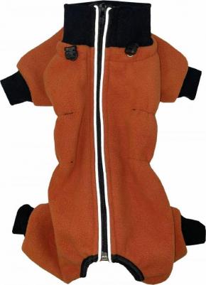 Комбинезон для собак Кфц-1019, оранжевый, кобель, из флиса, на молнии, р.37