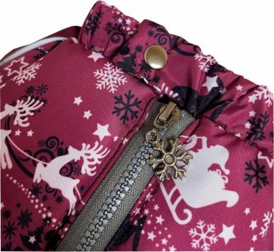 Комбинезон для собак маленьких пород Снежинка олени принт для девочек 32 – фото 3