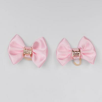 Бантик для собак, 2 шт., 4х3,5 см, розовый – фото 1