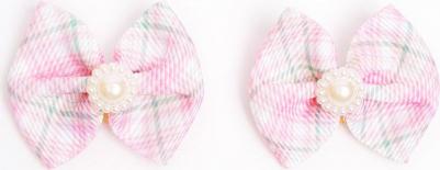 Бантик розовый в полоску 2шт – фото 1