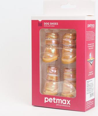 Ботинки-дутики для собак, L, золотой – фото 3