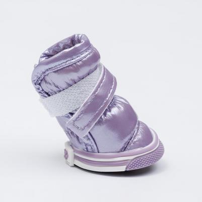 Ботинки-дутики для собак, S, светло-фиолетовые – фото 1