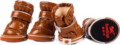 Ботинки из кожзама для собак XS коричневый (унисекс) – фото 1