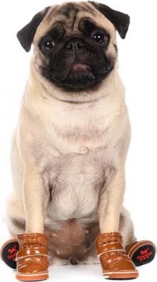 Ботинки из кожзама для собак XS коричневый (унисекс) – фото 2