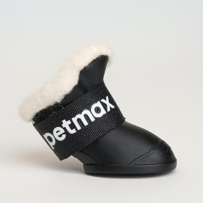 Ботинки резиновые с мехом на липучках для собак, 2XL, черный (унисекс) – фото 1