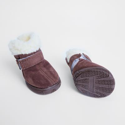 Ботинки замшевые для собак, S, коричневые – фото 2