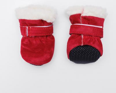Ботинки замшевые для собак, S, красные – фото 3
