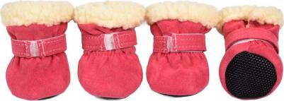 Ботинки замшевые для собак XL розовый (унисекс) – фото 1