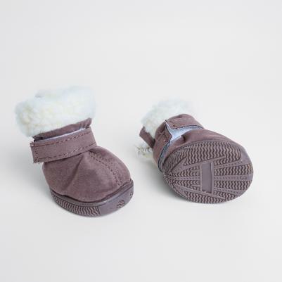 Ботинки замшевые для собак, XL, серые – фото 2