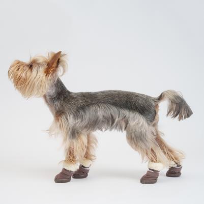 Ботинки замшевые для собак, XL, серые – фото 4