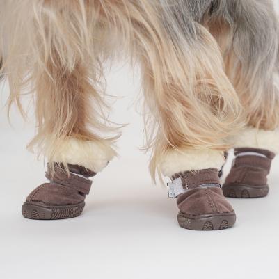 Ботинки замшевые для собак, XL, серые – фото 5