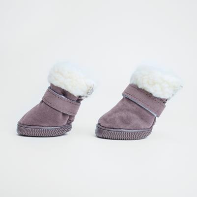 Ботинки замшевые для собак, XL, серые – фото 6