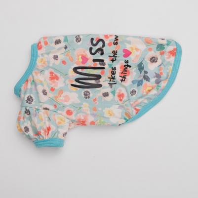 Футболка для собак, 3XL, зеленая с цветочками – фото 2