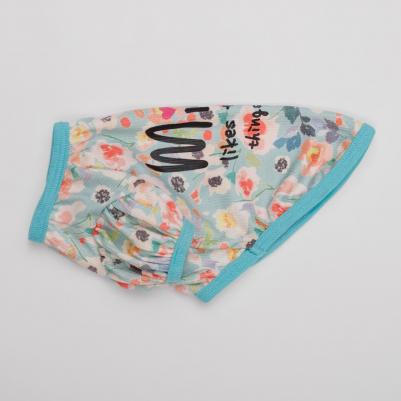 Футболка для собак, 3XL, зеленая с цветочками – фото 5