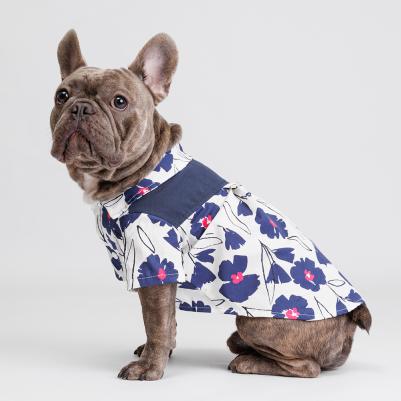 Футболка с синими цветами для собак и кошек, XL