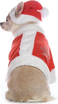 Колпак Деда Мороза для собак, S красный (унисекс) – фото 5