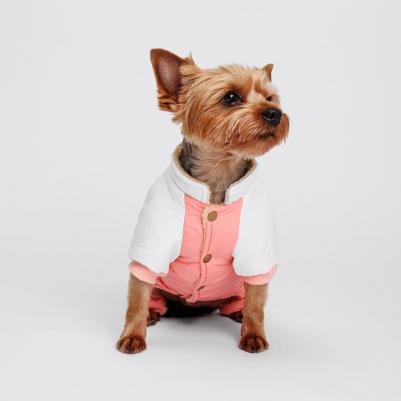 Комбинезон для собак, S, розово-серый (девочка)