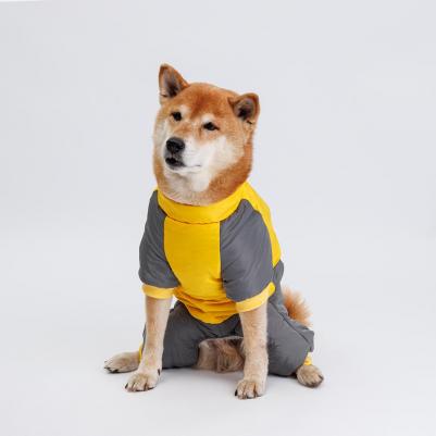 Комбинезон на замке для собак, 3XL, желто-серый