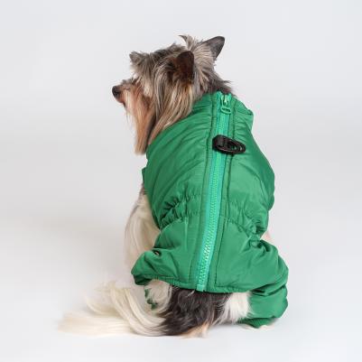 Комбинезон на замке для собак, M, зеленый